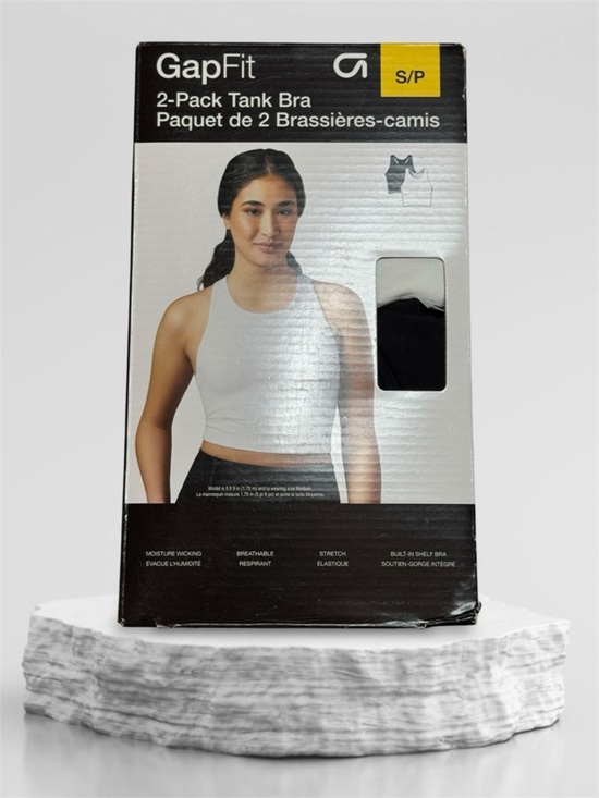 GAP Tops - NWT 2X Gap Fit Crop Tank White & Black with Built-In Shelf Bra